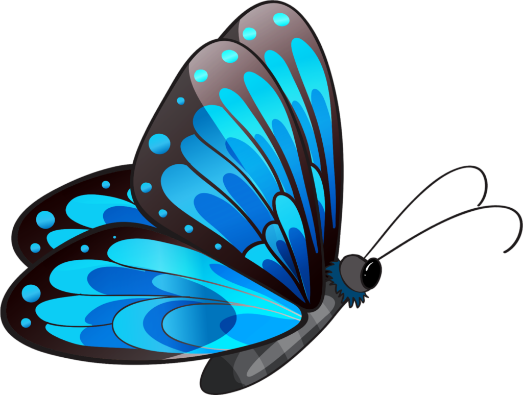 Vibrant Blue Butterfly Illustration Clipart