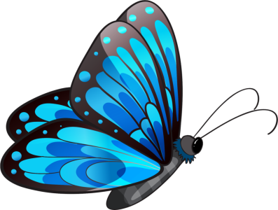 Vibrant Blue Butterfly Illustration Clipart