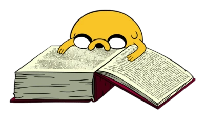 Jake from Adventure Time Reading PNG