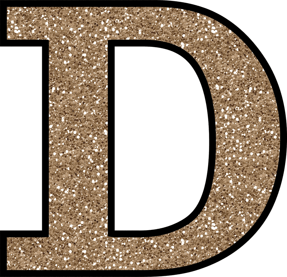 Letter D Glitter Gold Texture PNG