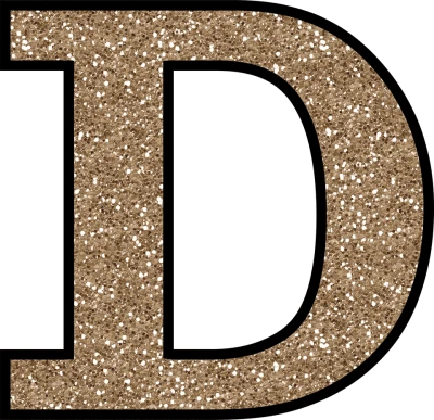 Letter D Glitter Gold Texture PNG