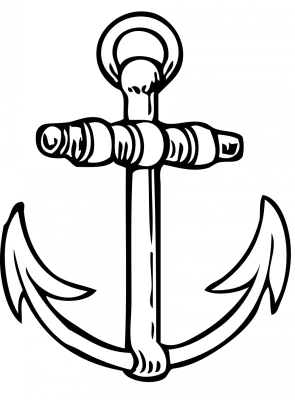 Black and White Ship Anchor PNG