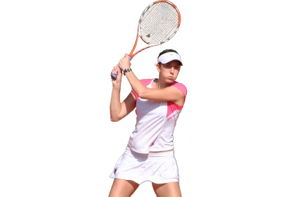 Female Tennis Player with Racket PNG