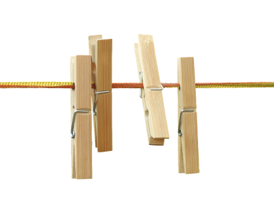 Wooden Clothespins on Rope PNG