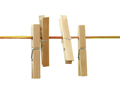 Wooden Clothespins on Rope PNG