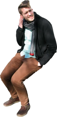 Free Man Sitting Invisible Chair PNG
