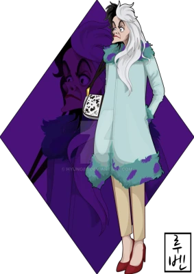Cruella de Vil Modern Fan Art PNG Image