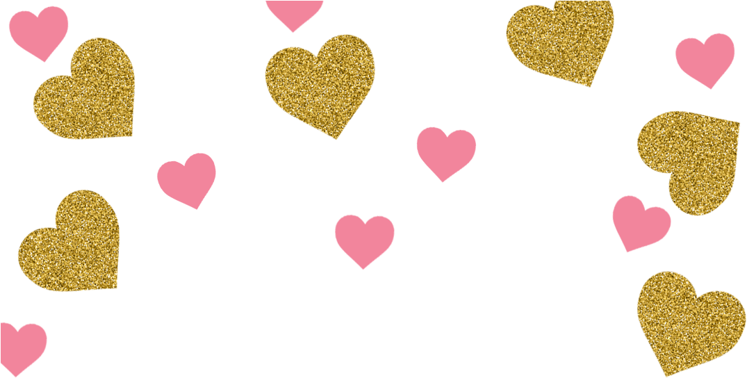 Gold Glitter And Pink Hearts Pattern Clipart