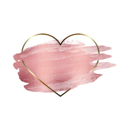 Rose Gold Brush Stroke Heart Frame PNG Image