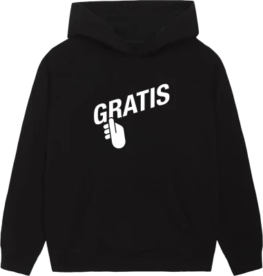 Black Hoodie Gratis Typography PNG Image