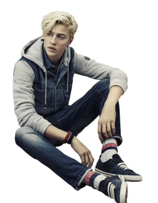 Male Model Sitting Free PNG Image