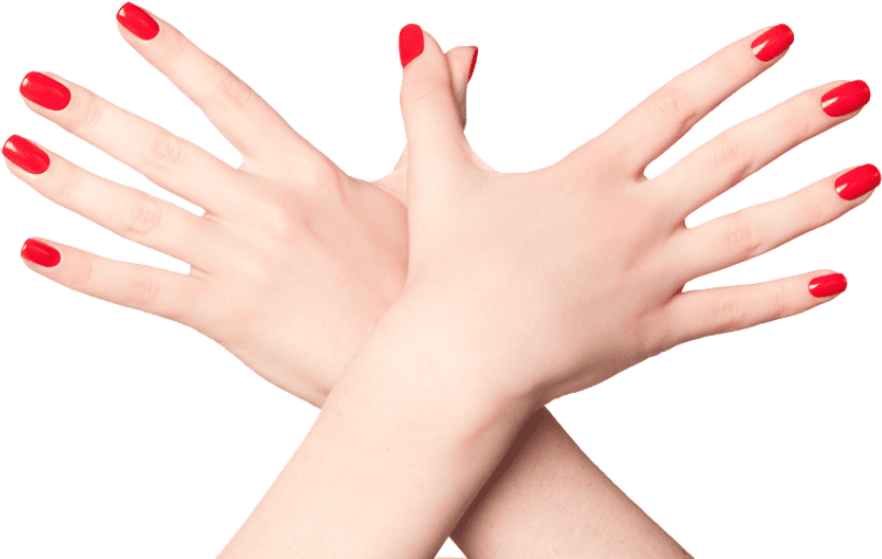 Hands With Red Nail Polish Free PNG