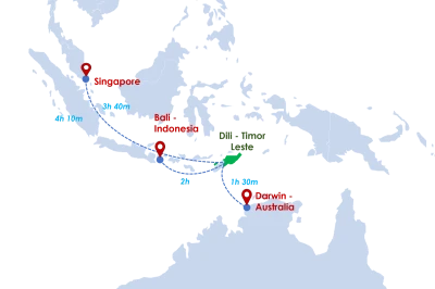 Southeast Asia Flight Map Free PNG