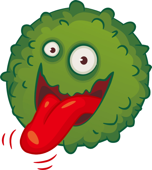 Green Fuzzy Monster with Tongue Free PNG