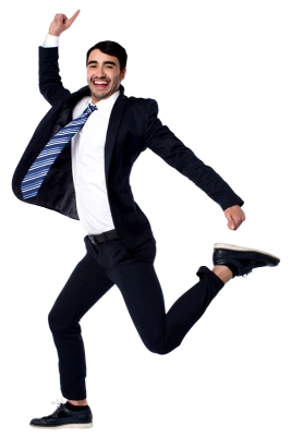 Jumping Businessman in Suit Free PNG