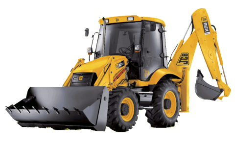Yellow JCB Backhoe Loader PNG Image