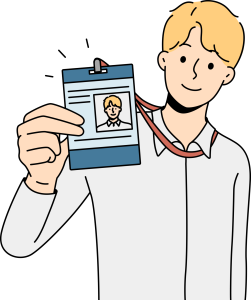 Cartoon Man with ID Badge Free Download PNG