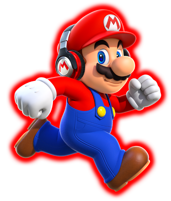 Mario Running with Headphones Free PNG