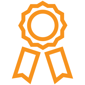 Orange Winner Award Ribbon Free PNG