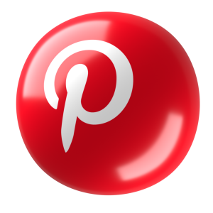 Pinterest Logo 3D Button Clipart