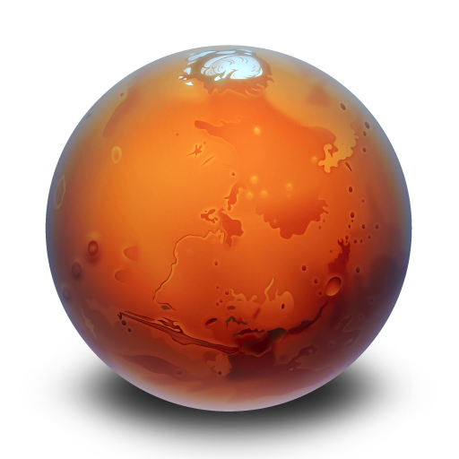 Mars Planet 3D Sphere Transparent Background