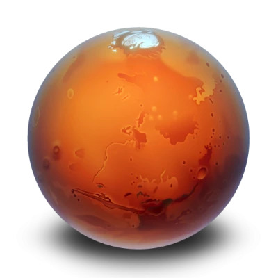 Mars Planet 3D Sphere Transparent Background