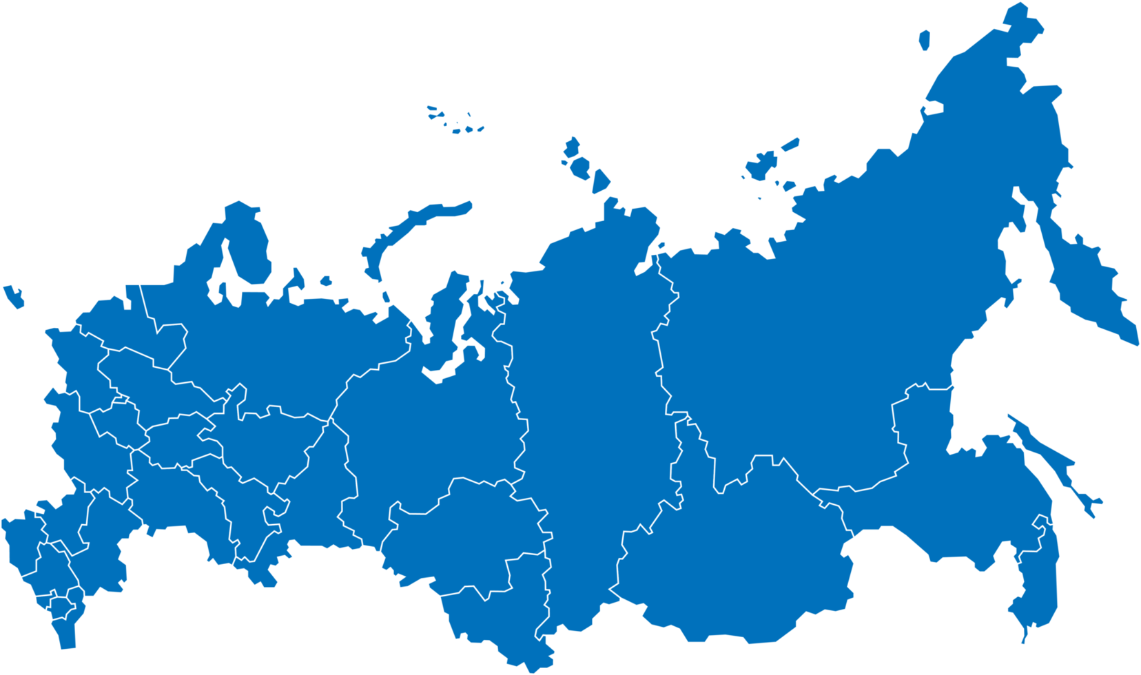 Map of Russia Blue Silhouette Clipart