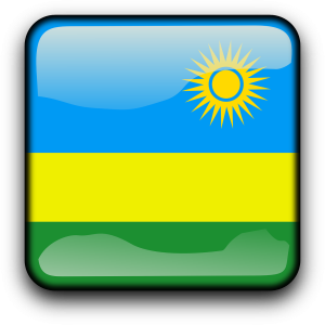 Rwanda Flag Square Button PNG Image