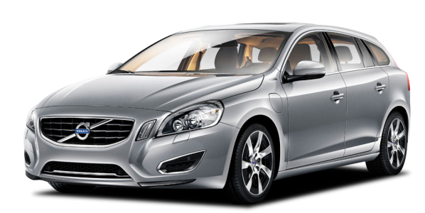 Silver Volvo V60 Station Wagon PNG Image