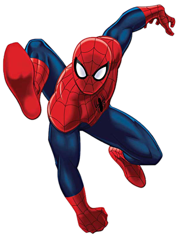 Spider-Man Action Leap Pose PNG Image