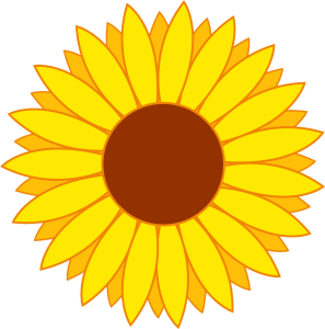 Single Yellow Sunflower Head Clipart
