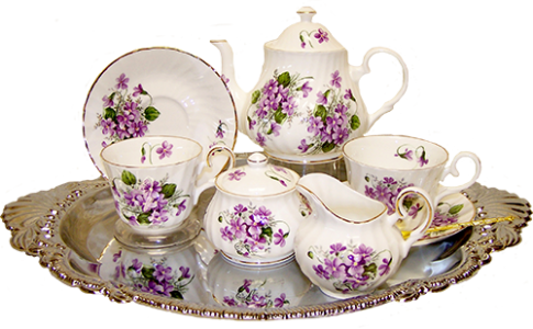 Floral Tea Set Vintage Clipart