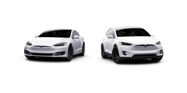 White Tesla Model S PNG Image