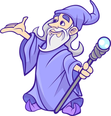 Cartoon Wizard Purple Clipart