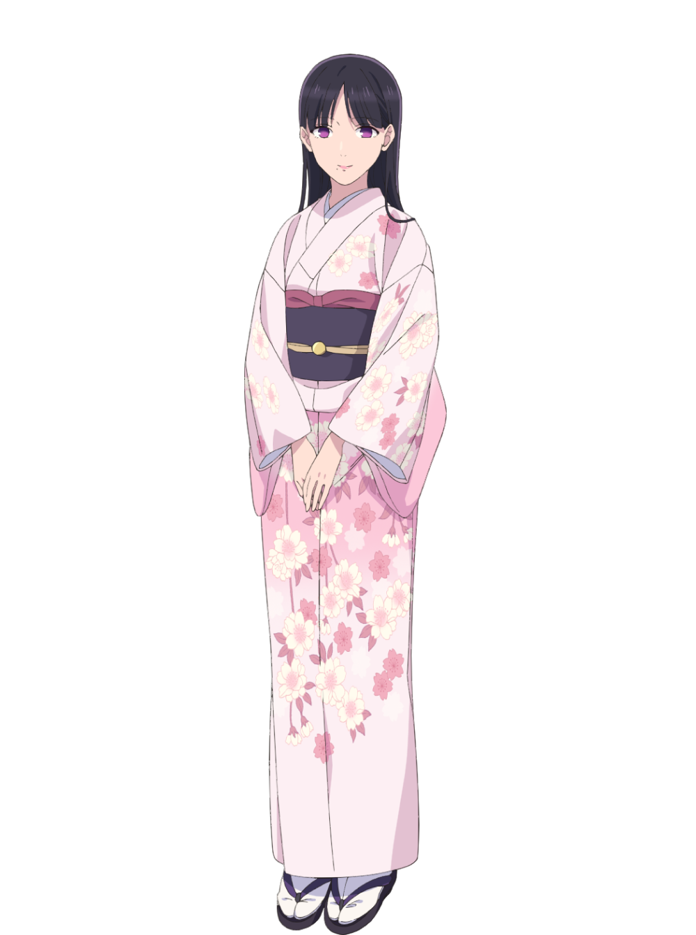 Anime Woman in Kimono PNG Image