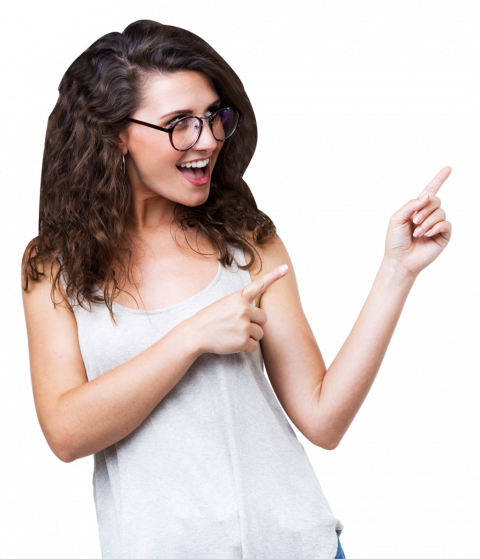Woman Pointing Fingers Clipart