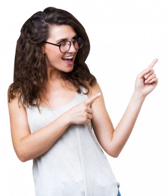 Woman Pointing Fingers Clipart