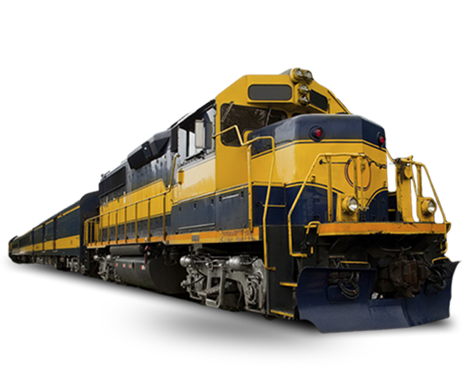 Yellow Passenger Train PNG Image