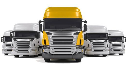 Yellow Semi Trucks Fleet Free PNG