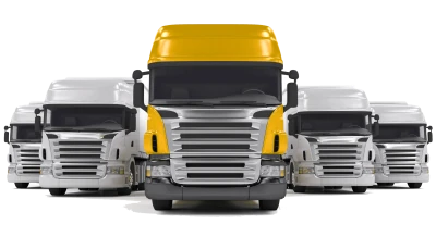 Yellow Semi Trucks Fleet Free PNG