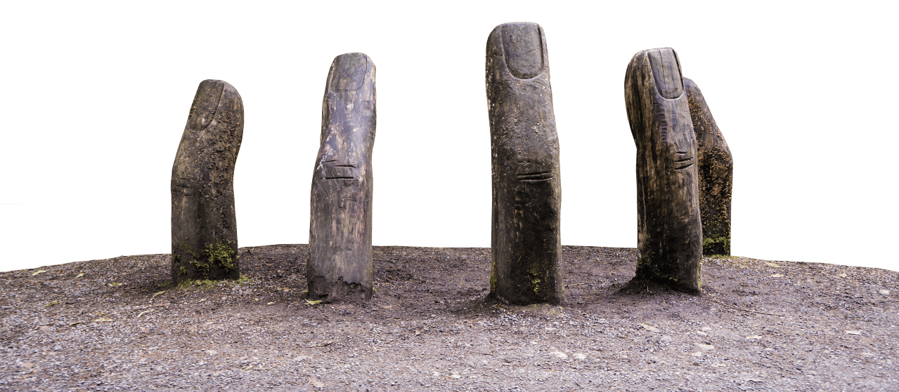 Wooden Finger Sculptures Clipart