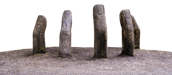 Wooden Finger Sculptures Clipart