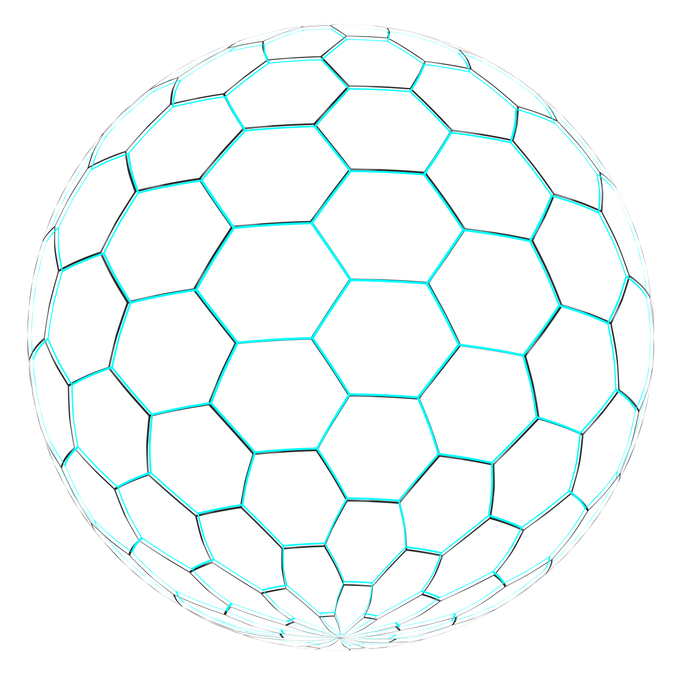 Hexagonal Wireframe Sphere Clipart