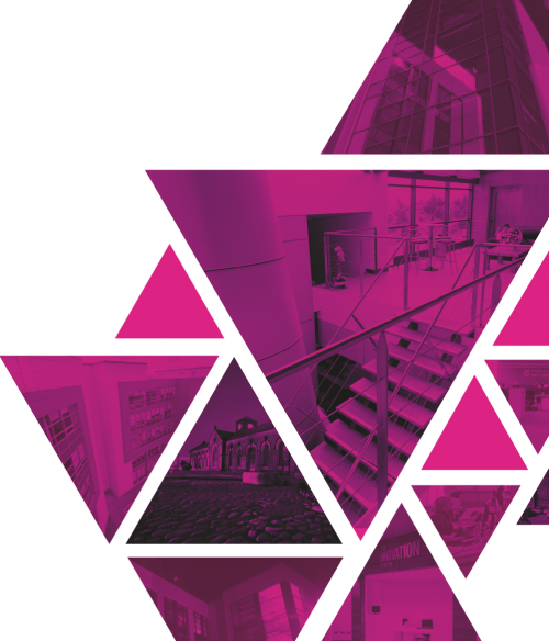 Magenta Geometric Building Collage Clipart