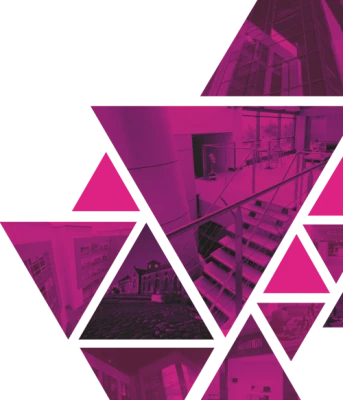 Magenta Geometric Building Collage Clipart