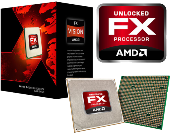 AMD FX Processor Box and Chip Clipart