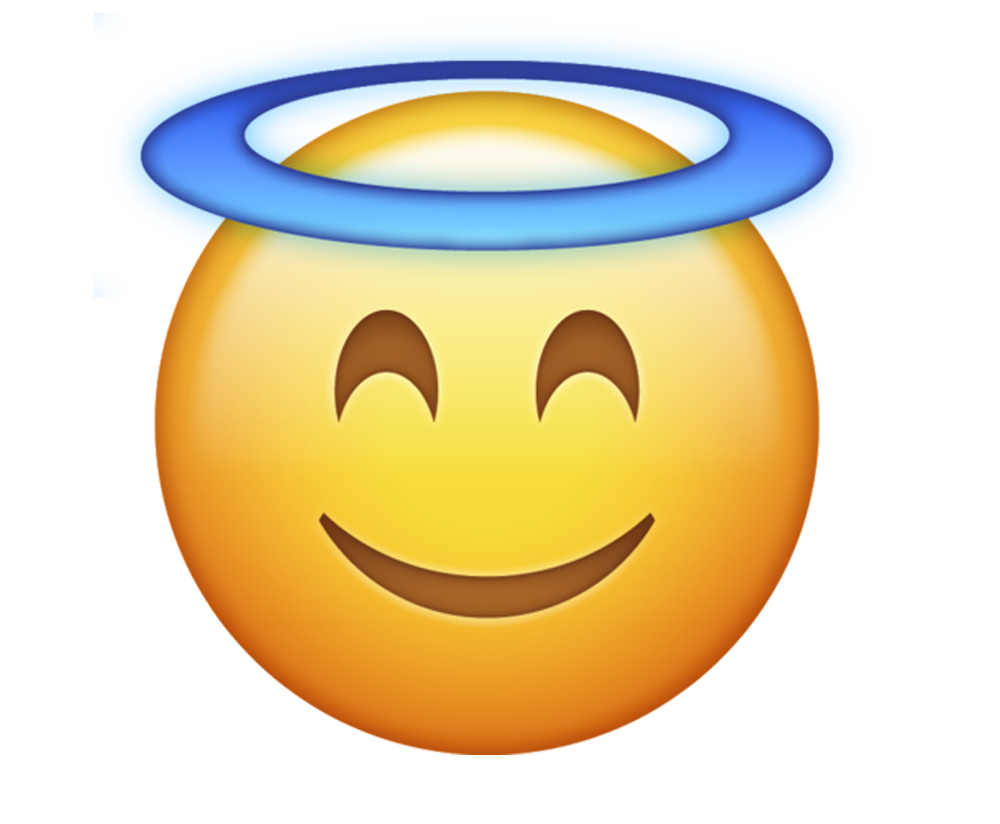 Smiling Emoji with Blue Halo Clipart