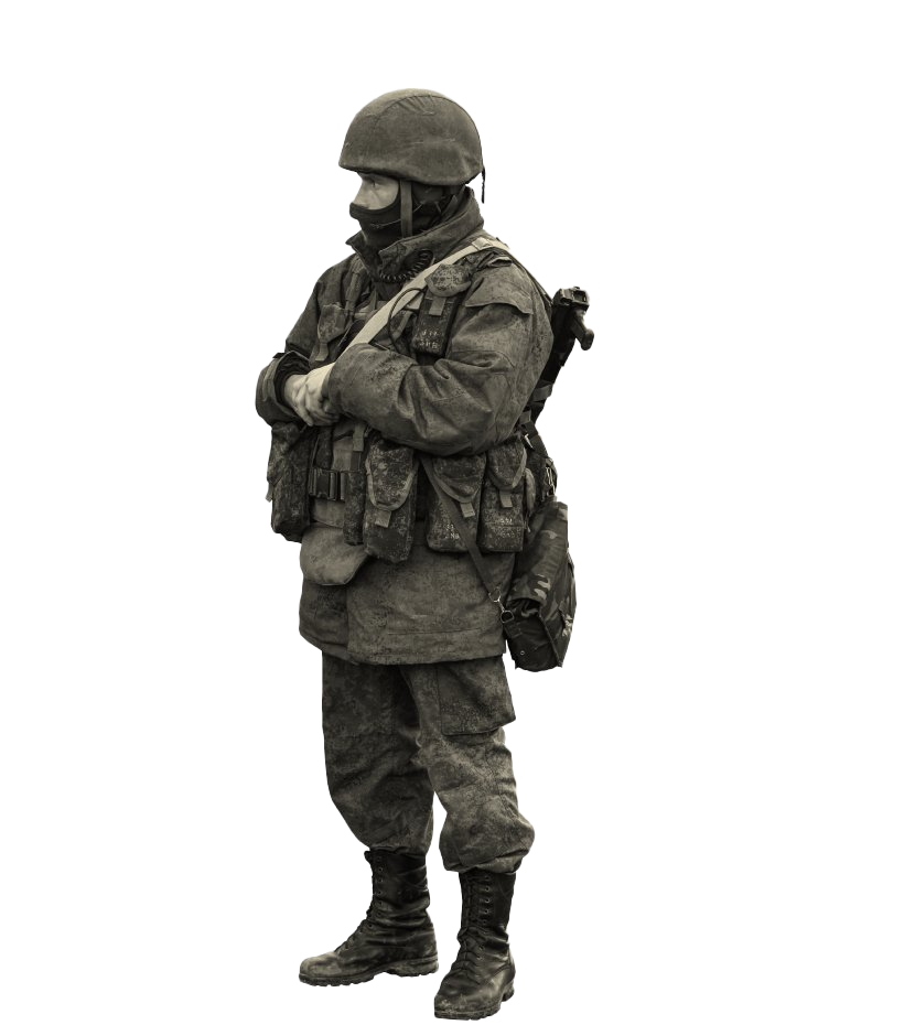 Soldier in Camouflage Uniform Clipart