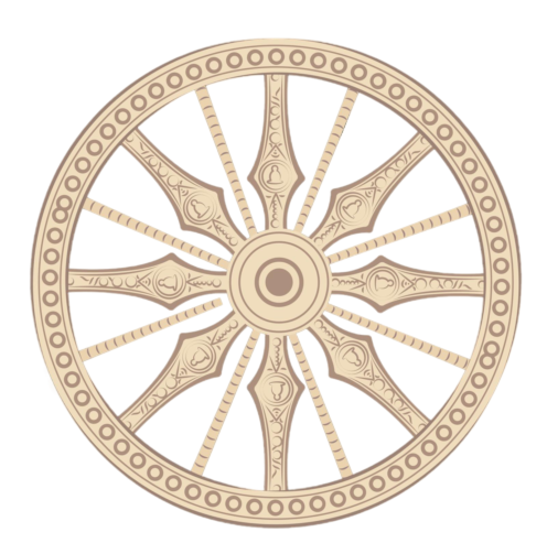 Wooden Dharmachakra Wheel of Dharma Clipart
