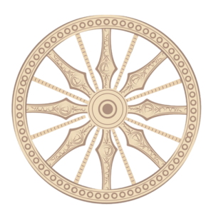 Wooden Dharmachakra Wheel of Dharma Clipart